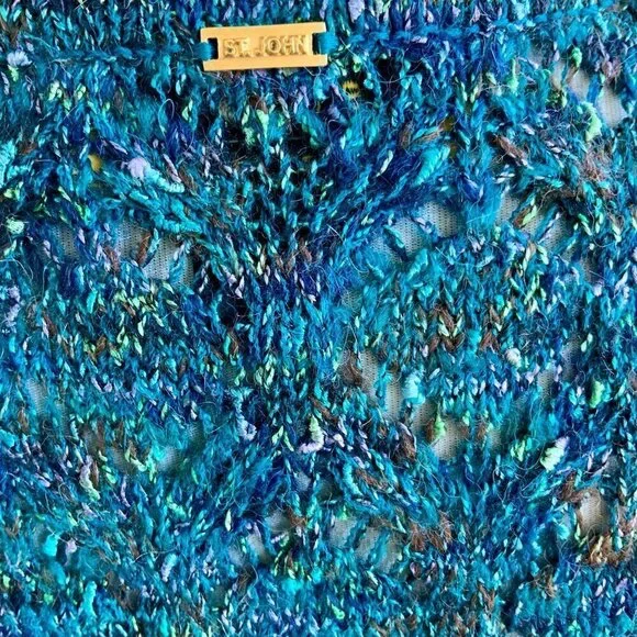 ST. JOHN LADIES COLORFUL MINGLED WOOL BLEND CARDIGAN SWEATER NWOT S - Picture 3 of 10